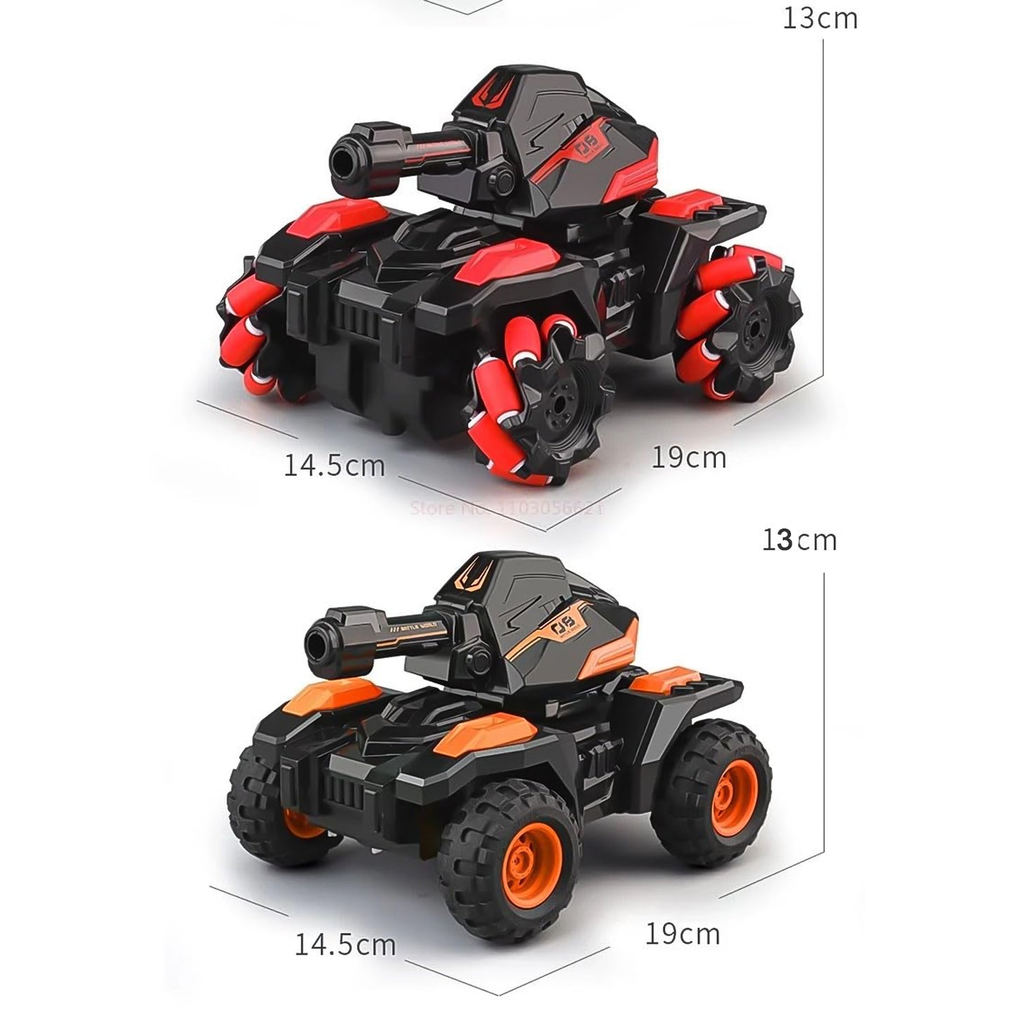 New Remote Control Vehicle 4wd Off Road Climbing Vehicle Water Bomb Armored Tank Battle Launcher